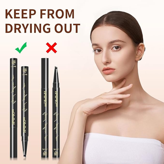 Microblading Eyebrow Pencils For Women,Eyebrow Pen,Brow Pencil,Long Lasting Waterproof And Sweat-Proof,4 Tip Precise Eye Brow Makeup Pen,Create Natural Hair-Like Brows