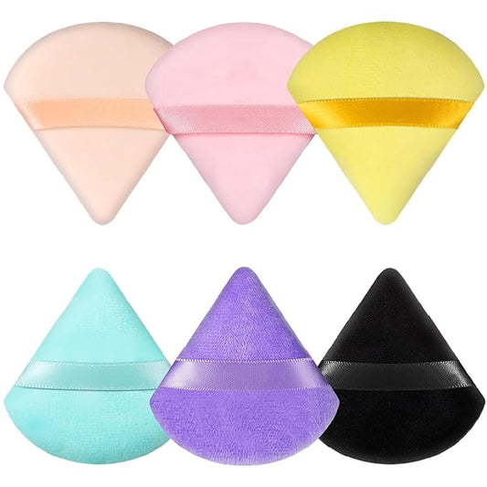 Pimoys 6 Pieces Triangle Powder Puff Soft Makeup Sponge Make Puff for Face Powder Cosmetic Foundation Sponge Makeup Tool