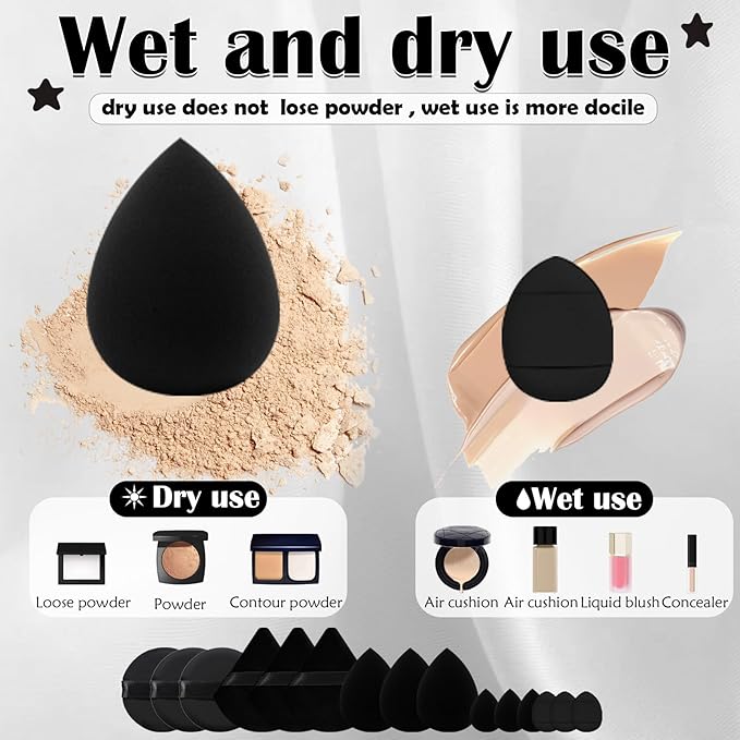 Makeup Brush Set, 48Pcs Makeup Tool Set Premium Synthetic Foundation Concealers Powder Eye Shadows Makeup Brushes Kit for for Beginner Professional, Black