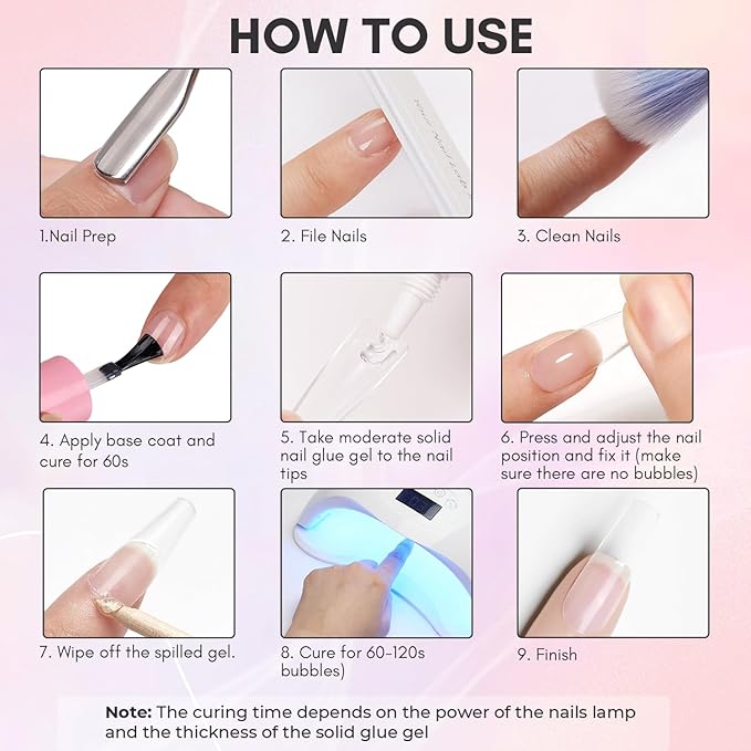 Makartt Gel Nail Glue: Solid Nail Glue for Press On Nails, 15ML 3D Gel UV Lamp Needed, Multifunctional Nails Tools Strong Adhesive Rhinestone Glues Gels for Charms & Gems, Ideal for DIY Home Salon Use