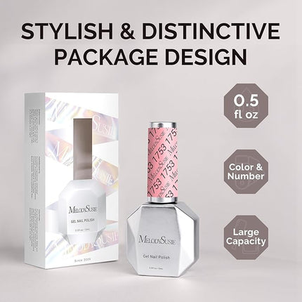 MelodySusie Pink Gel Nail Polish,0.5fl oz Nails Soak Off UV LED Pastel Pink Gel Polish Gift for Women Nail Art Manicure Salon DIY Nail Design Decoration at Home-1753