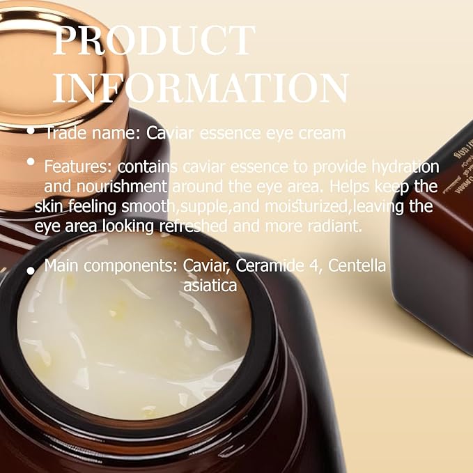 Caviar Repair Essence Eye Cream for Dark Circles,Hydrating Eye Serum,Smoothing Skin Care Treatment for Women and Men