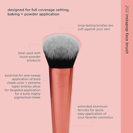 Real Techniques Seamless Complexion Makeup Brush, For Foundation, Primer, & Moisturizer, Multipurpose Foundation Brush Or Skincare Tool, Streak-Free, Buildable Coverage & Natural Finish, 1 Count