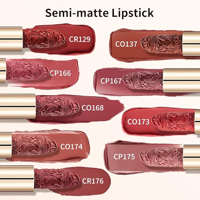 Catkin Semi-Matte Lipstick Hydrating High Impact Color Infused with Vitamin E and Avocado Oil Smooth Soft Texture Long Lasting Matte Finish 176