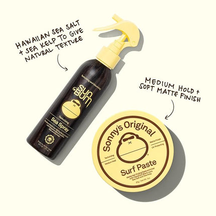 Sun Bum Sea Spray | Texturizing and Volumizing Sea Salt Spray | UV Protection With a Matte Finish | Medium Hold | For All Hair Types | 6 FL OZ Bottle | Texturizing, Volumizing, UV Protection, Matte Finish, All Hair Types, 6 FL OZ