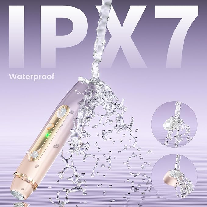 Bikini Trimmer for Women, 2 in 1 Dual Head Rechargeable Electric Shaver, Painless Pubic Hair Trimmer for Underarm Leg Arm Body Face– IPX7 Waterproof & Travel-Friendly, ElegantPurple