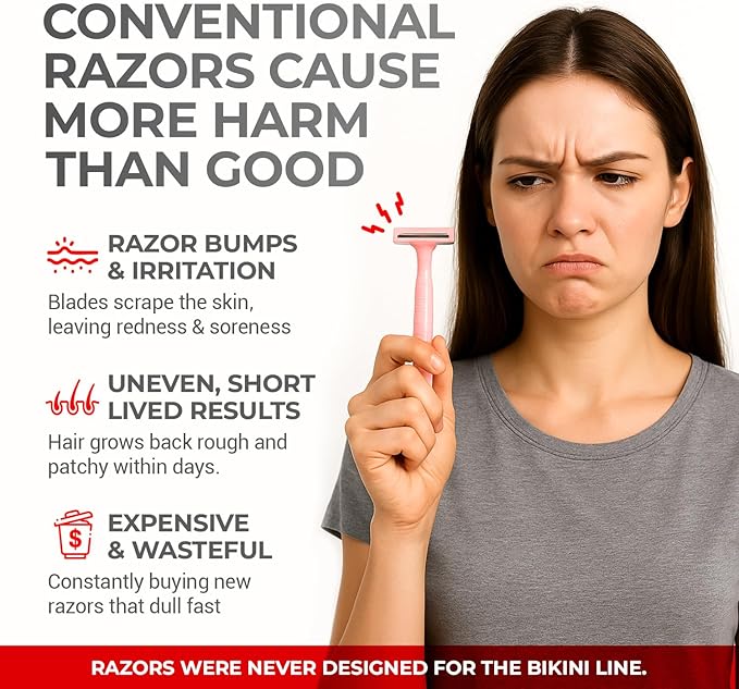 Peach Fuzz™ Bikini Trimmer for Women – 3in1 Body Hair Trimmer, Female Razor for Pubic Hair, Electric Shaver for Private Area, Bikini Line Groomer with Safe, Skin-Friendly Design