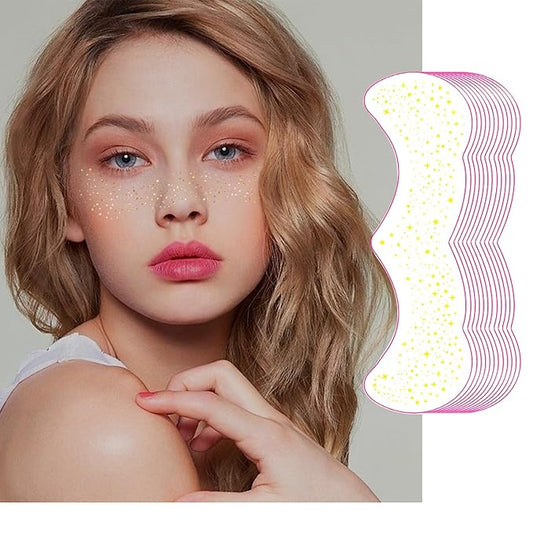 Glitter Freckles Face Tattoos, 12 Sheet Gold Face Glitter Makeup Speckles, Sparkle Makeup Patches