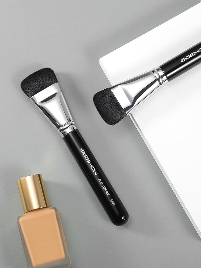 Contour Brush， EigshowBeauty Premium Synthetic Bristles Face Bronzer Brush, Flat makeup brush for Powder Cream Liquid Blending - Vegan & Cruelty-Free Foundation Brush