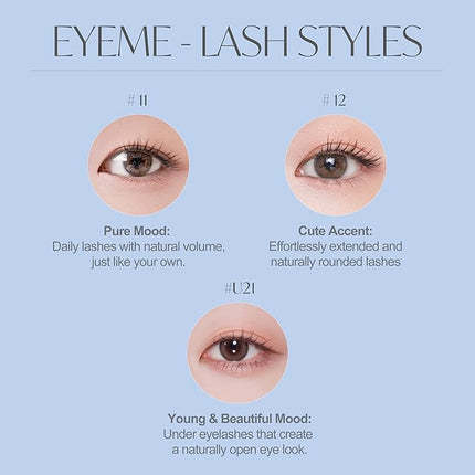 EYEME Eyelash x Artist Collaboration NO.11 Pure – 5 Set Pack, Natural False Eyelashes, Lightweight Cat Eye Lashes for a Minimalist Look, Soft Lashes for Everyday Use, K-Beauty
