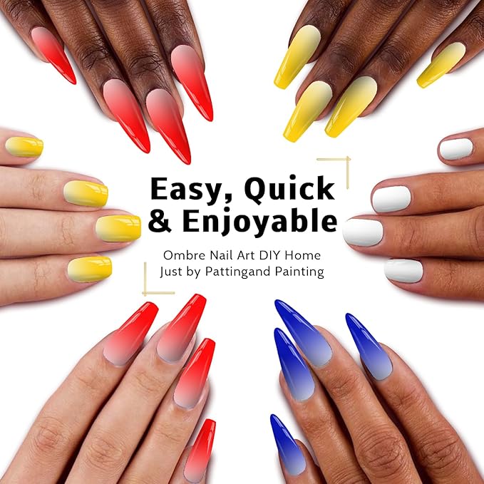 Sponge Pat Paint Nail Gel, Blending Colors Ombre Nails Gradient Gel Nail Blush Blooming Aura Nails Drawing Stripper Floral Painting Nail Art, No Wipe, UV/LED Curing 5ml 1PC (Red)