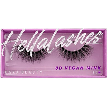 KARA BEAUTY Style L1 Hellalashes 8D Faux Mink Lashes Lightweight Synthetic Fiber in 8 Dimensional Layers SC - Playful, Voluminous & Wispy, 1 Pair