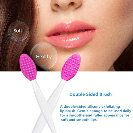 Lip Scrub Brush,Lip Scrubber Exfoliator,Double-Sided Silicone Lip Exfoliating Tool for Men Women Lip Lightening,Lip Exfoliator Scrubber Tool for Dark Lips (8 PCS)