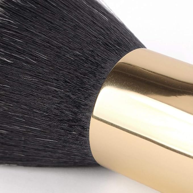 Makeup Brush Powder Brush Foundation Blush Bronzer Contour Face Blender Brush Professional Mineral Blending Buffing Kabuki Brushes Thick and Dense Soft Synthetic Fibers (Black&Golden Plus)