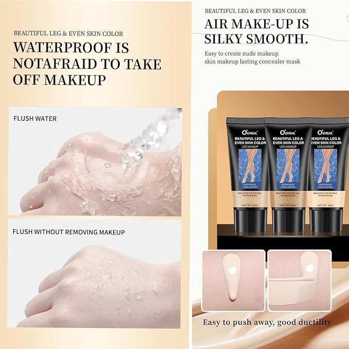 2PCS Leg Makeup Waterproof No Transfer, Leg Vein Cover up Makeup for Varicose Veins, Body Scar for Tattoo Cover Up