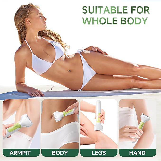 Electric Razors for Women, 4-in-1 Painless Shaver for Face, Bikini, Body & Underarms, Waterproof Cordless Foil Shaver for Wet/Dry Use with LED Light, USB Charging, Travel Bag