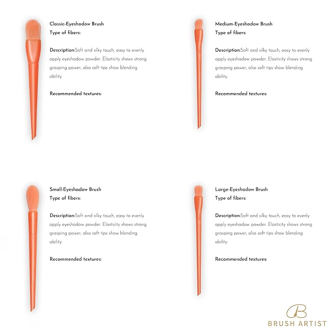 Makeup Brushes Shiny Green 10 Pcs, Powder Brush, Foundation Brush, Blush Brush, Highlighting Brush, Eyeshadow Brushes (Salmon Pink)