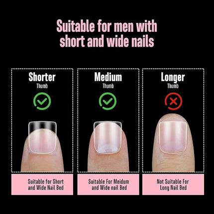 NOVO OVO Extra Short Nail Tips for Men and Women with Wide and Short Nail Beds, Thick Square Round Full Cover False Nails Press on, Soft Gel for Acrylic Fake Nails Extension kit 16 Sizes x 640pcs