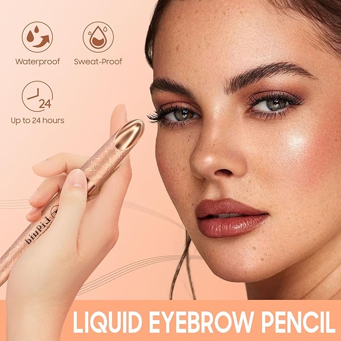 Eyebrow pen - Liquid Eye Brow Microblading Pencil With Micro 4 Point Lift & Brow Pen Snatch, Long-Lasting Waterproof Eyebrow Pencils for Women (Dark Brown)