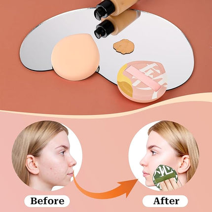 4 PCS Korean Makeup Puff, Soft Makeup Sponges Teardrop Setting Powder Puff Face Cushion Sponge for Foundation Concealer Liquid Cream - Medium