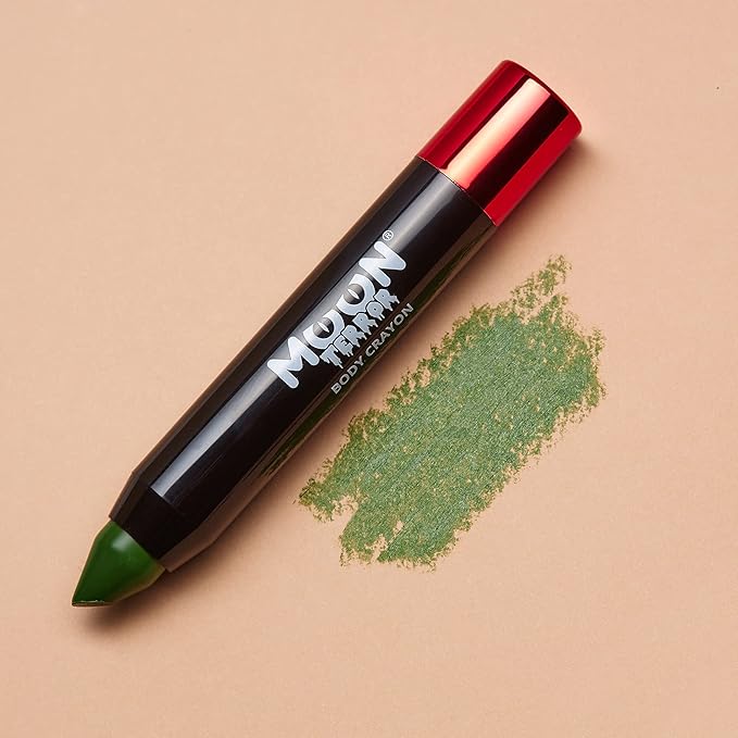 Halloween Face Paint Stick Body Crayon by Moon Terror, SFX Make up - Zombie Green - Special Effects Make up - 0.12oz