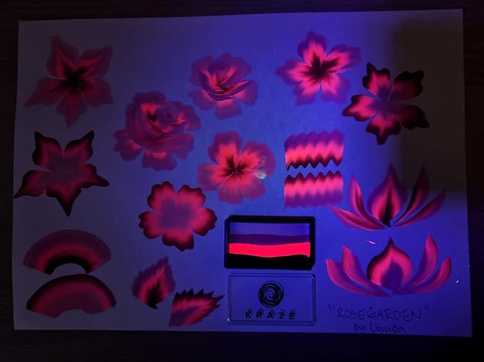 Kraze FX Dome Stroke - Rose Garden by Linnea (25 gm), Professional 1-Stroke Split Cake, Hypoallergenic, Non-Toxic, Water Activated Face & Body Painting Makeup Supplies for Kids Safe Adults