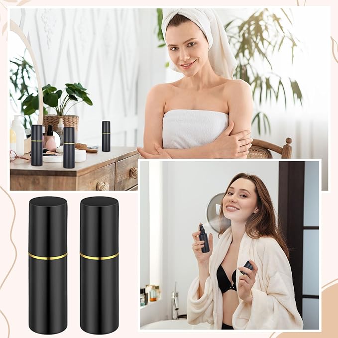 80 Pack 2 oz Plastic Spray Bottles Fine Mist Travel Spray Bottles with Pump Cap Double Cap Refillable and Reusable Empty Plastic Containers for Travel Cosmetic Essential Oils Perfume(Black)