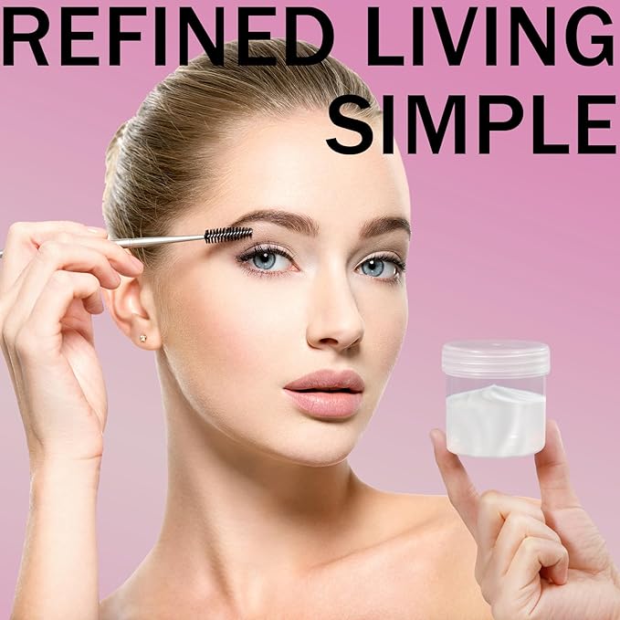 ASEVAT 6 Pack Airtight Plastic Jars, Leak-Proof Travel Size Jar | Refillable Cosmetic Containers for Creams, Lotions, TSA-Approved Clear Jars with Secure Lids (1.7oz, clear)