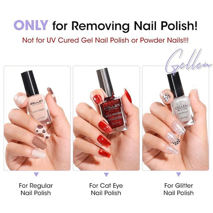 Gellen Nail Polish Remover, Dual-phase Nourishing Polish Removal- Non Acetone- for Quick Dry Nail Polishes- Non Toxic Fingernail Polish Remover with Easy Push-down Pump- Unscented- 6.09 Fl Oz