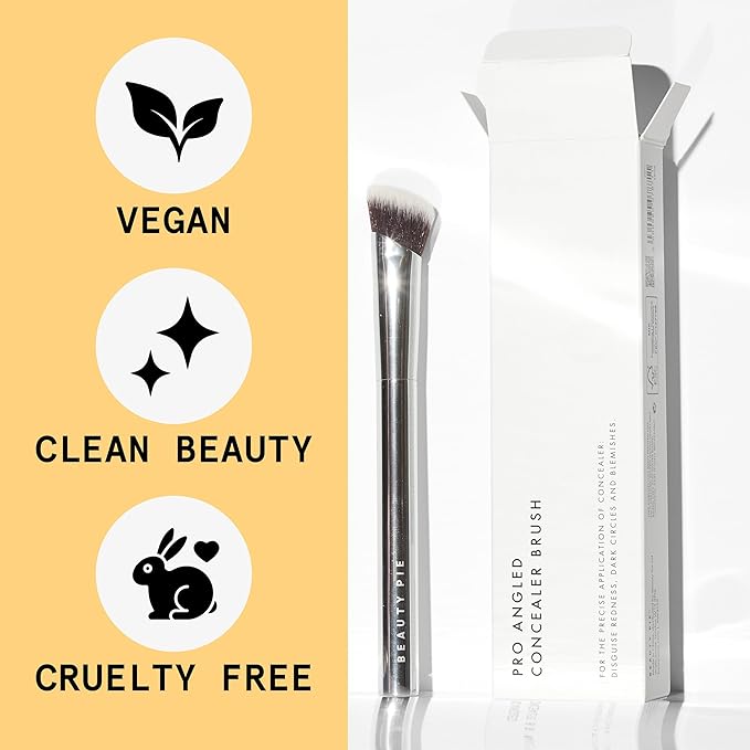 Beauty Pie Pro Angled Concealer Brush, Contour, perfect and cover with the ultimate angled concealer brush, From one of the world's leading labs, Professional luxury quality, Vegan.