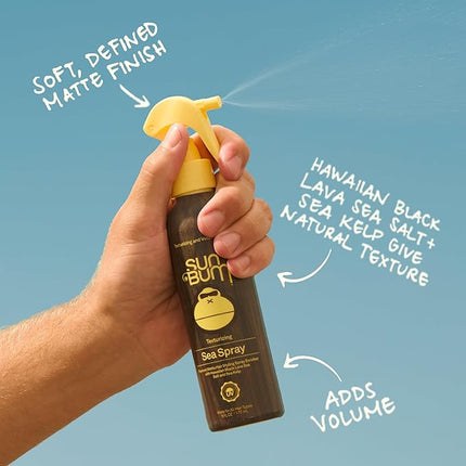 Sun Bum Sea Spray | Texturizing and Volumizing Sea Salt Spray | UV Protection With a Matte Finish | Medium Hold | For All Hair Types | 6 FL OZ Bottle | Texturizing, Volumizing, UV Protection, Matte Finish, All Hair Types, 6 FL OZ