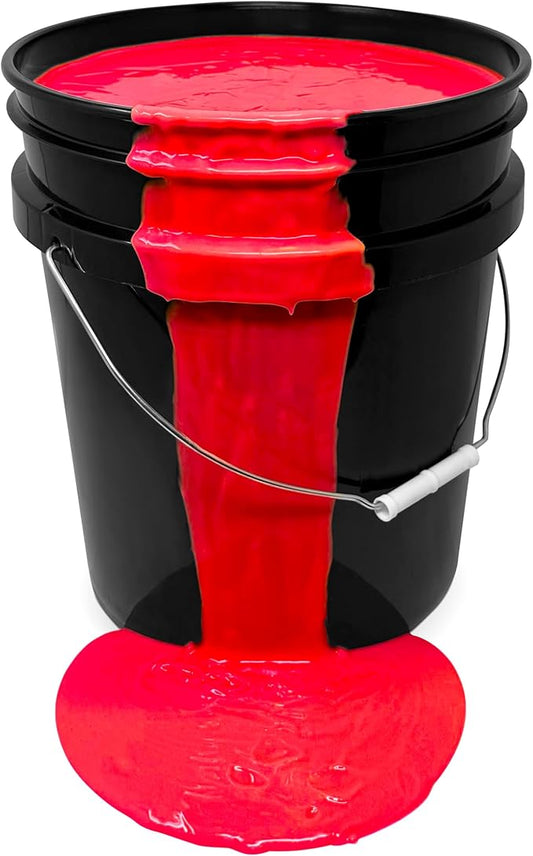 milo UV Neon Red Washable Party Paint | 5 Gallon Bucket | Bulk Fluorescent Party Paint for Rave, Events, Concerts | Glows UV in Black Light | Made in USA | Safe for Skin, Washable, and Non Toxic