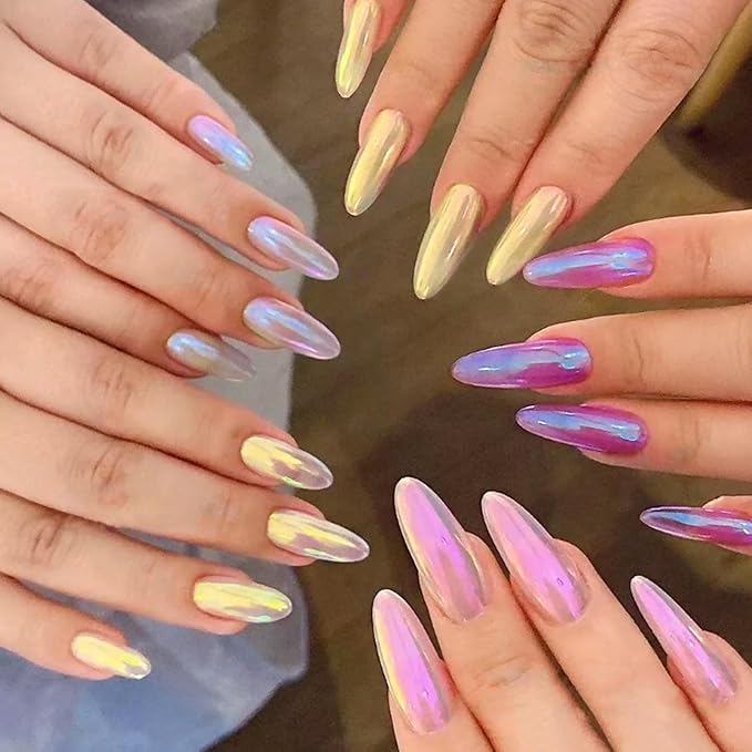 DouborQ 6 Colors Nail Polish Set Mermaid Pearl Glimmer Long-lasting Fingernail Nail Art Varnish (1-6)