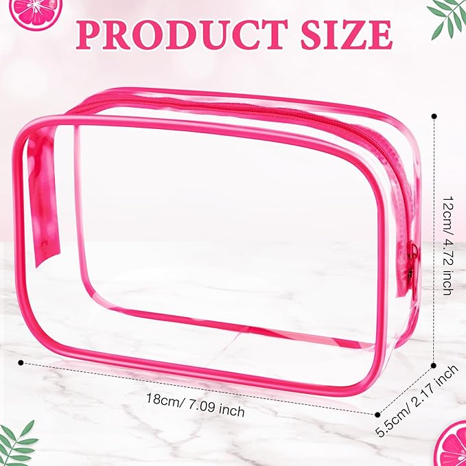 Weewooday 12 Pieces Clear Makeup Bags Cosmetic Storage Bags PVC Zipper Pouches Travel Waterproof Makeup Plastic Case for Women Organizing Toiletries Traveling Bathroom