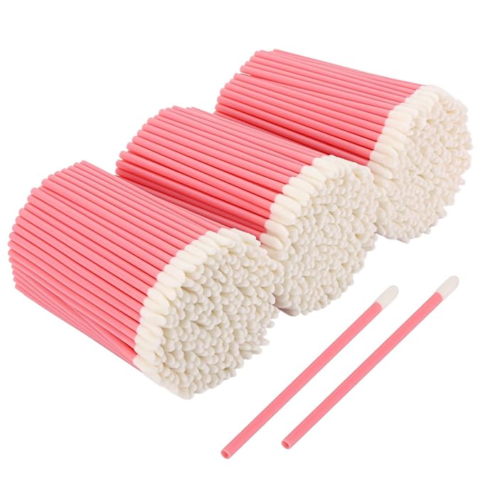 700 Piece Disposable Lip Wands - Lip Brushes, Lipstick & Gloss Applicators - Lint Free Makeup Applicator Brush Beauty Tool - Pink