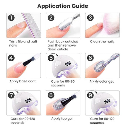 RARJSM Glitter Gel Nail Polish Set of 6 Colors Diamond Silver Sparkly Holographic Champagne Gold Iridescent Red Chunky Pigments Gel Polish Soak off Led UV Curing Required for Nail Salon Manicure