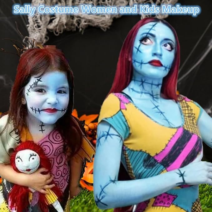 Go Ho Light Blue Face Paint,Waterproof Oil Based Cream Pale Blue Face Body Paint Stick for Halloween Cosplay SFX Ghost Bride Costume Sally Makeup