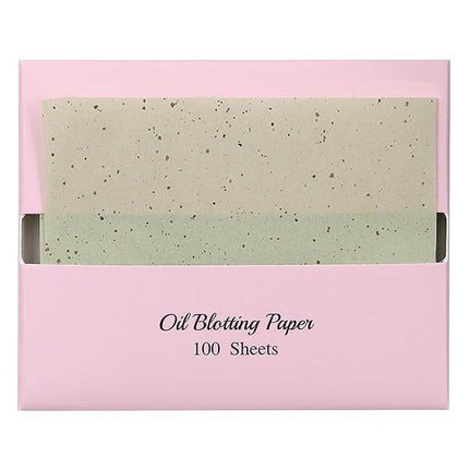[100 Counts + Mirror Case] Green Tea Natural Oil Blotting Sheets for Face with Mirror Case