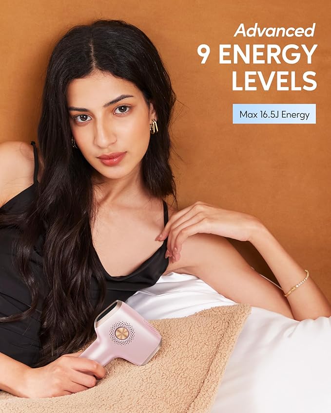 INNZA IPL Hair Removal with Ice Cooling Care Function for Women,Long-Lasting Results,999,999 Flashes Painless IPL Hair Remover, Hair Removal Device for Armpits Legs Arms Bikini Line