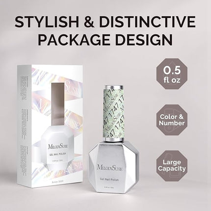 MelodySusie Green Glitter Gel Nail Polish,0.5fl oz Soak Off UV LED Light Diamond Glitter Gel Polish Gift for Women Nail Art Manicure Salon DIY Nail Design Decoration at Home-1747