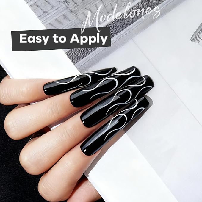 modelones Nail Polish, 15 ml Classic Black Nail Polish Quick Dry Nail Strengthener Long Last Shine Fingernail Toe Nail Art DIY Home Travel Manicure Gift for Women Girls 0.5 Fl Oz