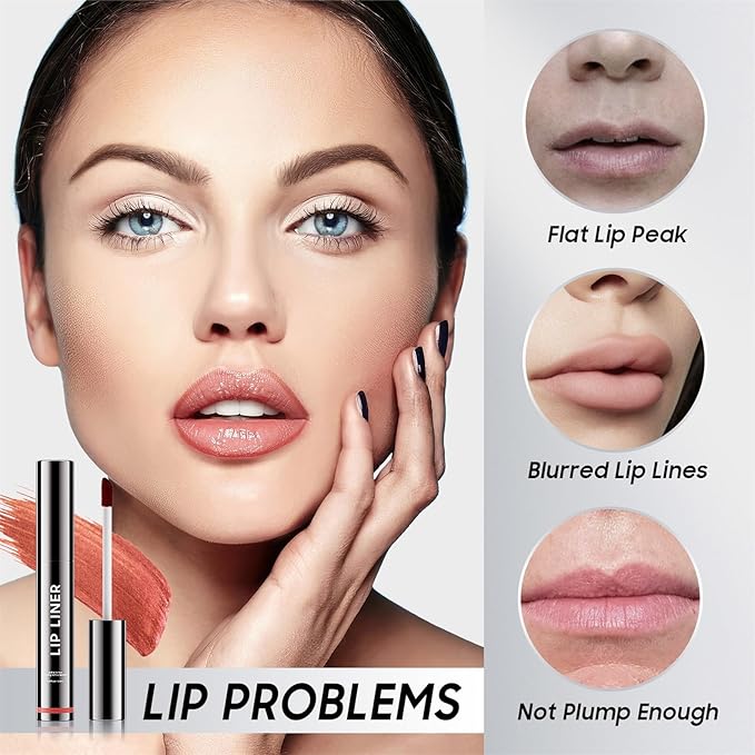 Peel Off Lip Liner Stain - Non-Stick Cup & Long Lasting Comfortable Vivid Color Tattoo Peel Off, Waterproof Peel Off Lip Stain for Beauty & Charming Lip Makeup | Vegan and Cruelty Free (#01 Nude)