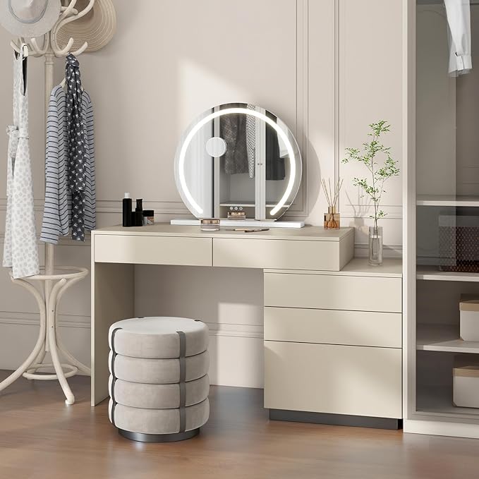 YOURLITE Vanity Mirror with Lights,23"x 24" Modern Mirror with LED Lights, 3 Colors Modes & Adjustable Brightness, Makeup Mirrors Vanity Mirror 10x Spot Mirror, USB Charging Port