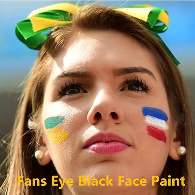 Go Ho 6 Colors Face Body Paint for Halloween Makeup,White &Black &Red&Yellow&Green&Royal Blue Face Paint,Waterproof Professional USA Flag Face Painting,Halloween Cosplay SFX Makeup Palette