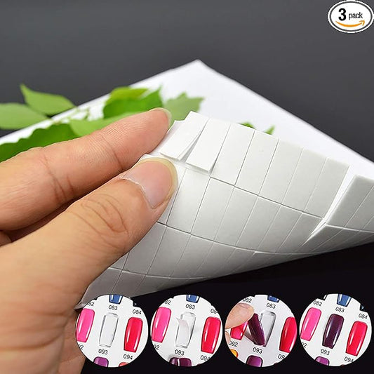 Noverlife 780PCS Nail Art False Tips Double-Sided Sponge Glue Adhesive Tape, Pre-Cut Self-Adhesive Foam Strips Fixing Sticker for Nail Design Gel Polish Color Display Card Book