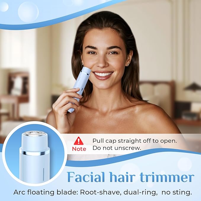 2025 New 2-in-1 Electric Bikini Trimmer for Women - Dual Head Electric Razor,Waterproof Painless Bikini Shaver, Pubic Hair Trimmer for Private Area & Body Hair, Blue
