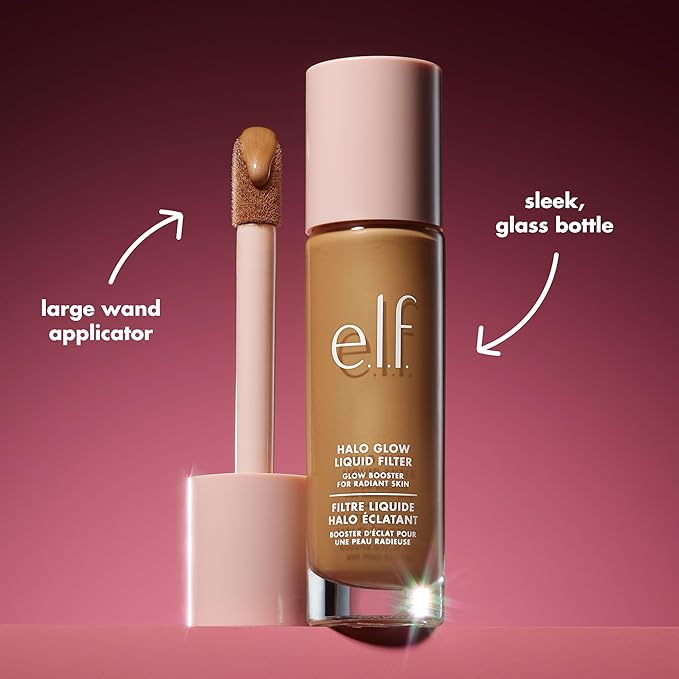 e.l.f. Halo Glow Liquid Filter, Complexion Booster For A Glowing, Soft-Focus Look, Infused With Hyaluronic Acid, Vegan & Cruelty-Free, 3.5 Medium