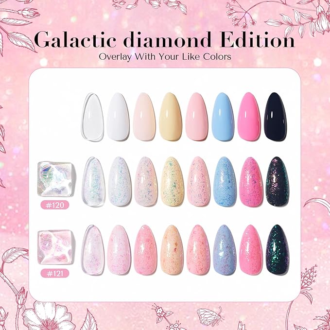 AZUREBEAUTY Broken Dimond Pink Nail Polish Set,Nail Polish Quick Dry Natural Boundless Shine Nail Lacquer Fingernail Polish Kit Salon-Quality for Women 2Pcs 0.34 oz