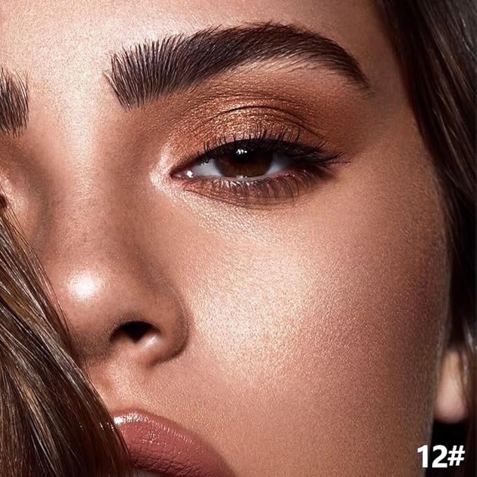 Rosy Brown Shimmer Cream Eye Shadow Stick Makeup for Women, Rosy Brown Shimmer Matte Eye Shadow Brightener Stick for Eyes, Waterproof Eyeshadow Pencil Applicator Blendable for Eye Highlight 12