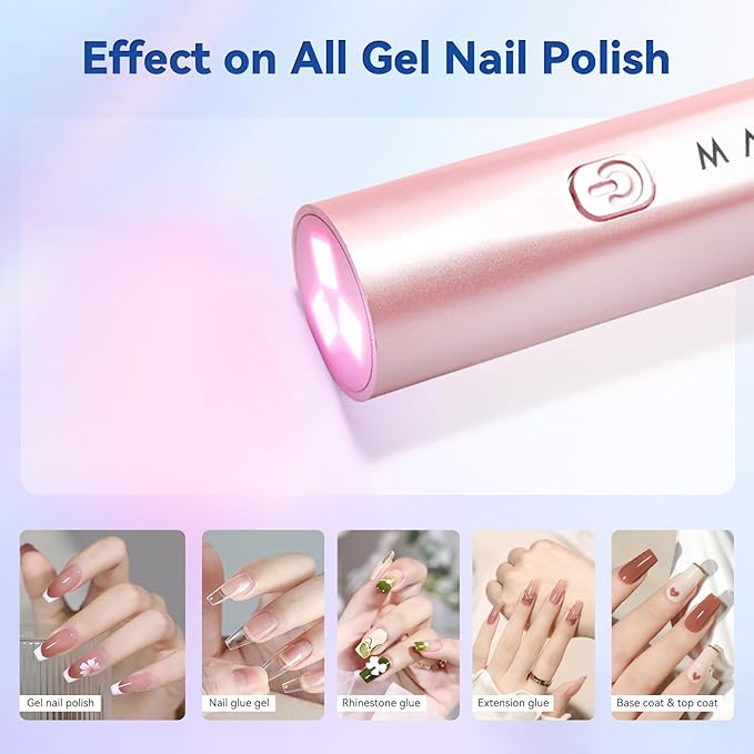 Makartt UV Light for Gel Nails - 3.6W Handheld UV LED Nail Gel Lamp with 3 Beads Portable JERTY Nail Dryer for Fast Curing Nail Tips Rechargeable USB Nail Light with LCD 3 Timers for Home Salon Use